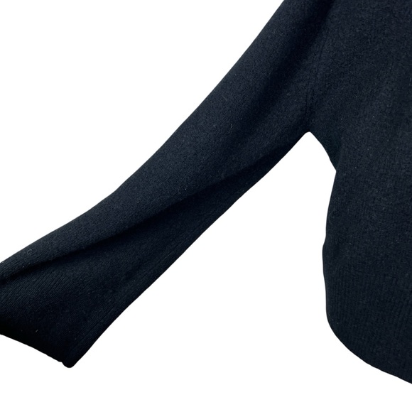 J.Crew Chunky Cropped Turtleneck Sweater Alpaca Merino Wool Blend Black Medium - Picture 4 of 7